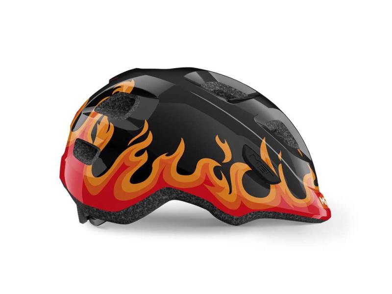 Met Hooray - Børnecykelhjelm - Sortflammer - Str 46-52 Cm  8015190280592