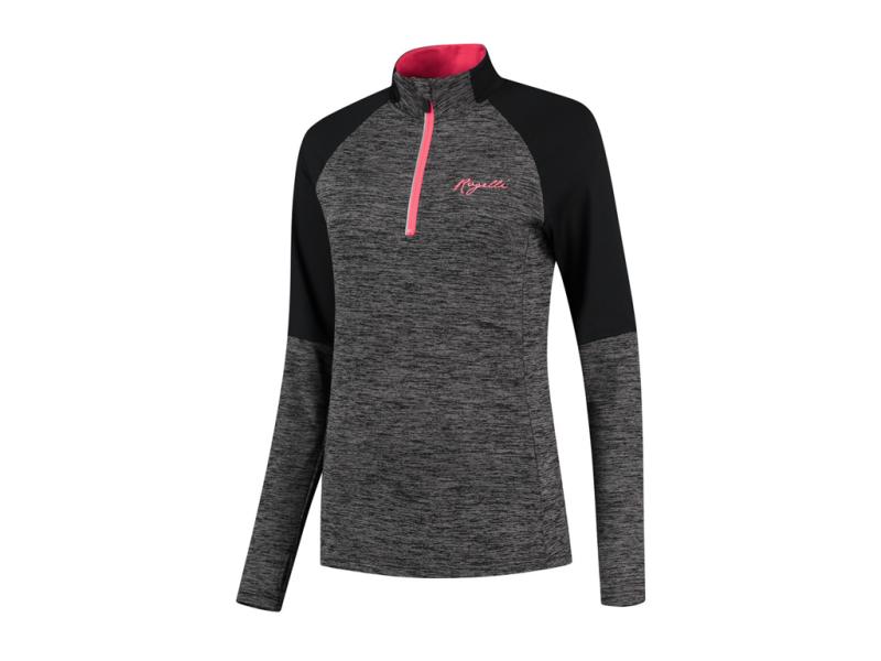 Rogelli Enjoy - Sports T-shirt Dame - Lange ærmer - Melange Sort Pink - Str Xs  8720567006391
