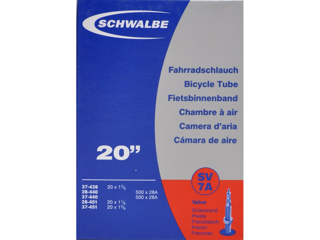 Schwalbe Slange 20 X 1 38 Med Racer Ventil Sv7a  4026495100281